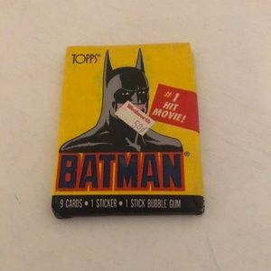 Rare Vintage Original Topps 1989 Batman Waxed pack trading cards. Unopened Pack.